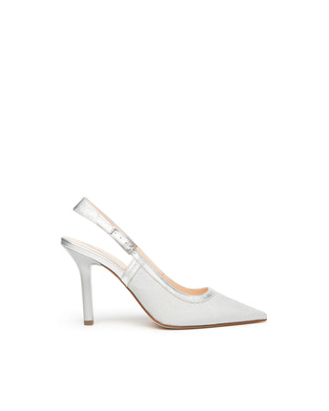 Nero Giardini slingback in tessuto microglitter argento E615430DE700