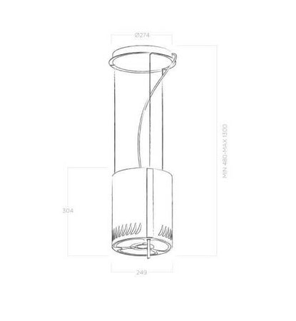 Cappa a Isola Sospesa con diametro da 25 cm in acciaio inox Elica 64714985-1