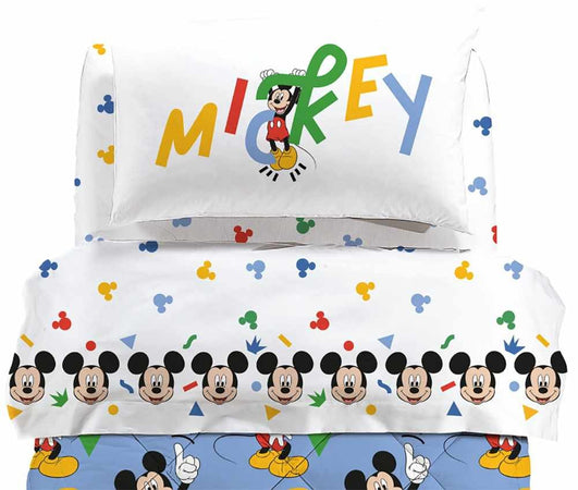 CALEFFI COMPLETO LENZUOLA 1 PIAZZA E MEZZA DISNEY MICKEY COLORS