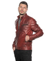 U06 - Giacca Uomo Bordeaux in vera pelle