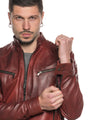U06 - Giacca Uomo Bordeaux in vera pelle