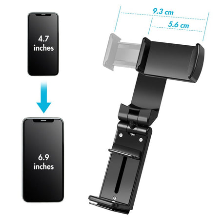 Supporto Porta Smartphone 4,7–6,9'' con Rotazione 360&deg Nero