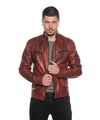 U06 - Giacca Uomo Bordeaux in vera pelle