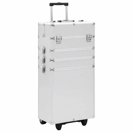 Valigia Trolley Professionale in Argento Alluminio Porta Cosmetici Make Up