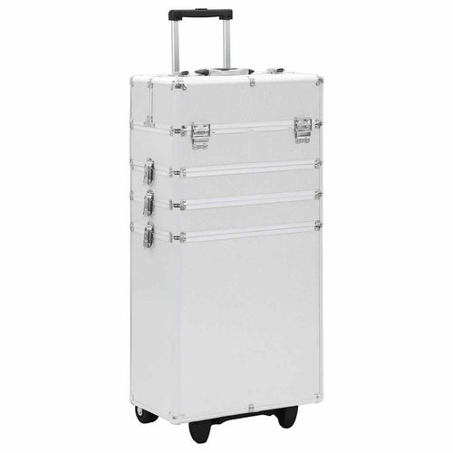 Valigia Trolley Professionale in Argento Alluminio Porta Cosmetici Make Up