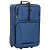 Set Valigie da Viaggio 5 pezzi in Tessuto Rivestito in PVC Blu