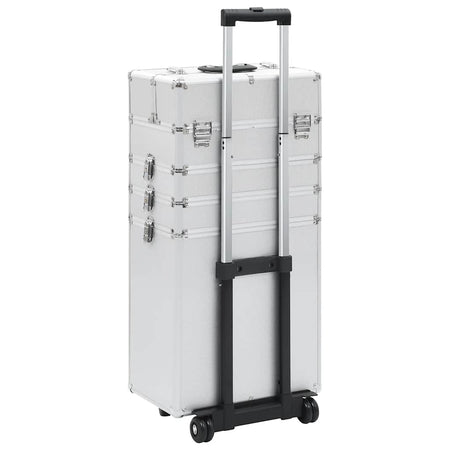 Valigia Trolley Professionale in Argento Alluminio Porta Cosmetici Make Up