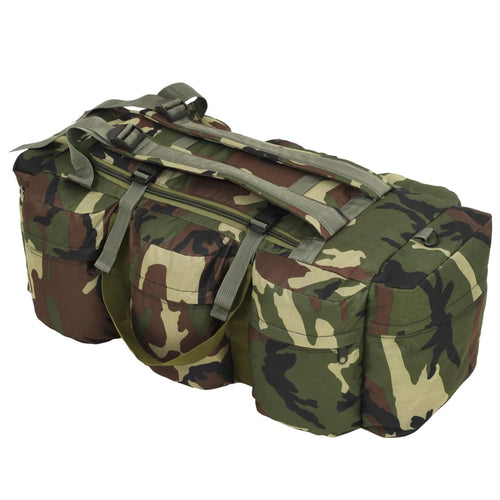 Borsone da Viaggio Stile Militare 3 in 1 90 L  Tessuto Oxford Rivestito Mimetico