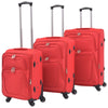 Set di Valigie Trolley 3 pezzi Morbide Tessuto Oxford rivestito in PVC Rosse