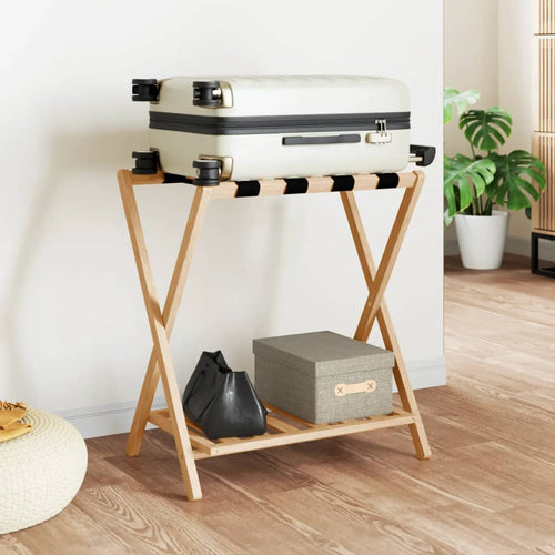 Portabagagli 68x38x58 cm in Bambù e Tessuto Designi Pieghevole