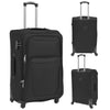 3 pezzi Set di Valigie Trolley Morbide Tessuto Oxford rivestito in PVC Nere
