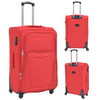 Set di Valigie Trolley 3 pezzi Morbide Tessuto Oxford rivestito in PVC Rosse