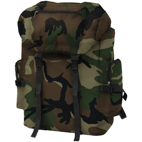 Zaino Stile Militare 65 L Idrorepellente cin Fibbie Robuste Mimetico