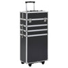 Valigia Trolley Professionale Nero in Alluminio Porta Cosmetici Make Up