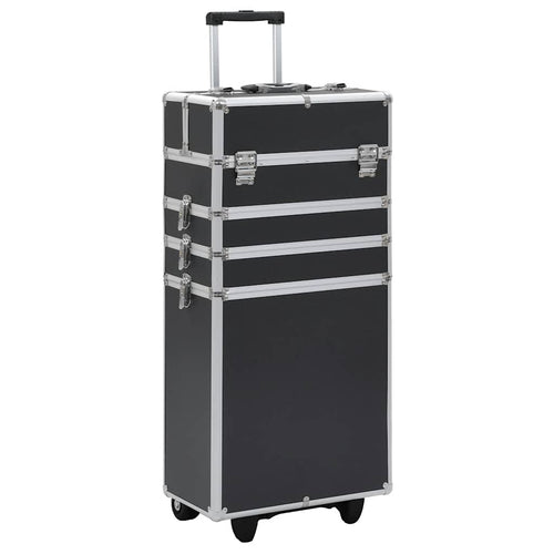 Valigia Trolley Professionale Nero in Alluminio Porta Cosmetici Make Up