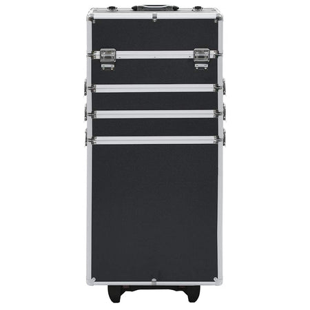 Valigia Trolley Professionale Nero in Alluminio Porta Cosmetici Make Up