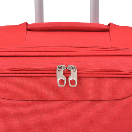 Set di Valigie Trolley 3 pezzi Morbide Tessuto Oxford rivestito in PVC Rosse
