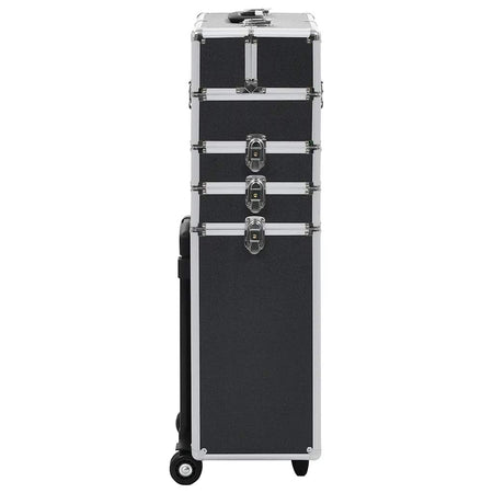 Valigia Trolley Professionale Nero in Alluminio Porta Cosmetici Make Up