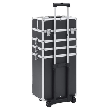 Valigia Trolley Professionale Nero in Alluminio Porta Cosmetici Make Up