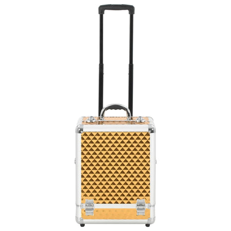 Valigia Trolley per Cosmetici 35x29x45 cm Oro in Alluminio
