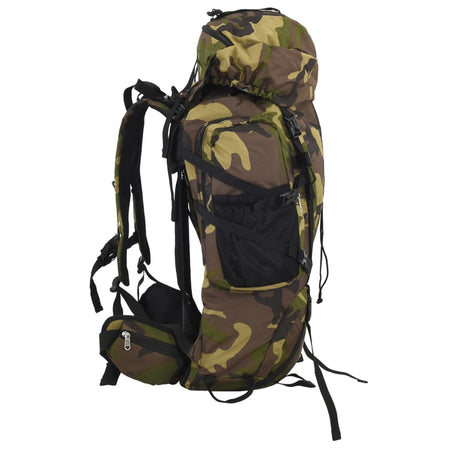 Zaino da Trekking Verde Mimetico 80 L in Tessuto Oxford