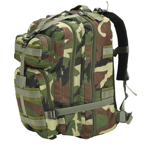 Zaino Stile Militare Design Comodo e Pratico Supporto alla Schiena 50 L Mimetico