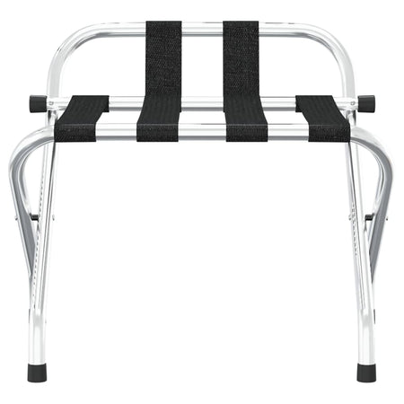 Portapacchi con Schienale in Acciaio Nero e  Argento 56x39x52 cm