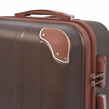 Set di Trolley Rigidi 4 pezzi Chiusura di Sicurezza 4 Ruote Girevoli 360° Caffè