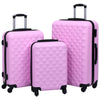 Set Valigie Trolley 3 Pezzi Custodia Rigida Rosa ABS 4 Ruote Girevoli 360° Rosa