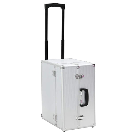 Valigia Trolley Pilota con Due Ruote Rimovibile in Alluminio Argento 47x39x27 cm