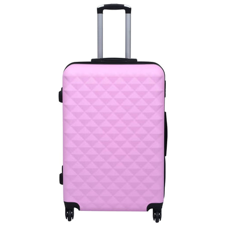 Set Valigie Trolley 3 Pezzi Custodia Rigida Rosa ABS 4 Ruote Girevoli 360° Rosa