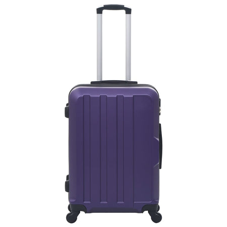 Set Trolley 3 Pezzi a Custodia Rigida in ABS Quattro Ruote Girevoli 360° Viola