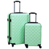 Set Valigie Trolley 2 Pezzi Custodia Rigida in ABS 4 Ruote Girevoli 360° Verde