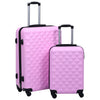 Set Valigie Trolley a Custodia Rigida in ABS Quattro Ruote Girevoli a 360° Rosa