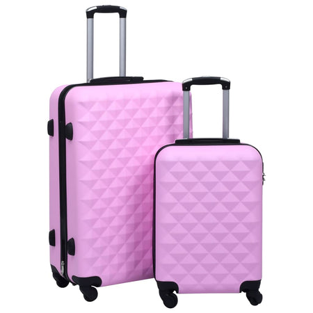 Set Valigie Trolley a Custodia Rigida in ABS Quattro Ruote Girevoli a 360° Rosa
