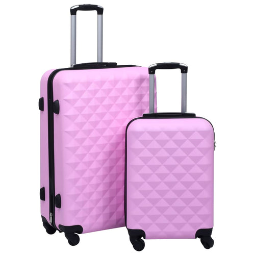 Set Valigie Trolley a Custodia Rigida in ABS Quattro Ruote Girevoli a 360° Rosa