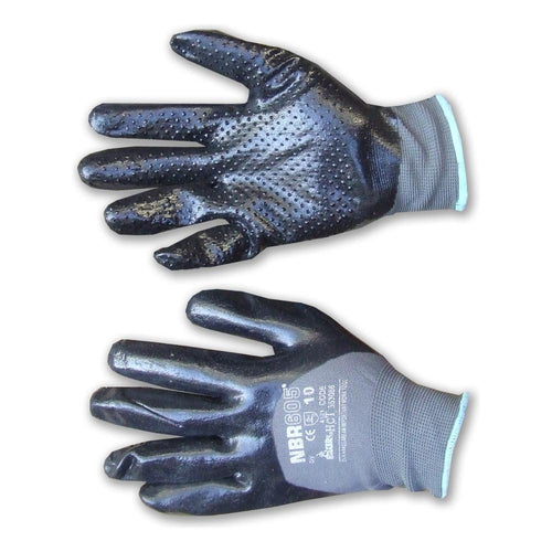 ISSALINE Guanti lavoro NBR 605 Grigio e Nero taglia XL - (10)