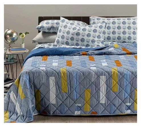 Caleffi TRAPUNTINO COPRILETTO TRAPUNTATO DENIM COTONE LETTO SINGOLO 1 PIAZZA