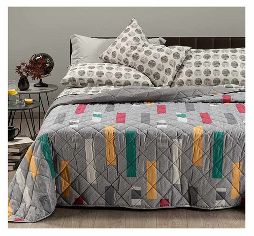 Caleffi TRAPUNTINO COPRILETTO TRAPUNTATO DENIM COTONE LETTO SINGOLO 1 PIAZZA