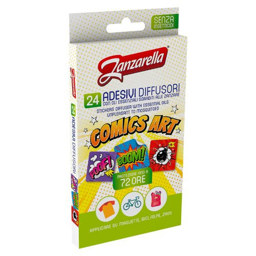 ZANZARELLA Antizanzare 24 sticker adesivi Teen Comics Art Decori assortiti