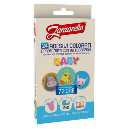 ZANZARELLA Antizanzare 24 sticker adesivi Baby Decori assortiti