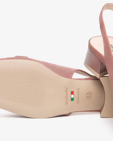 Nero Giardini slingback donna in velour rosa antico E615501D671