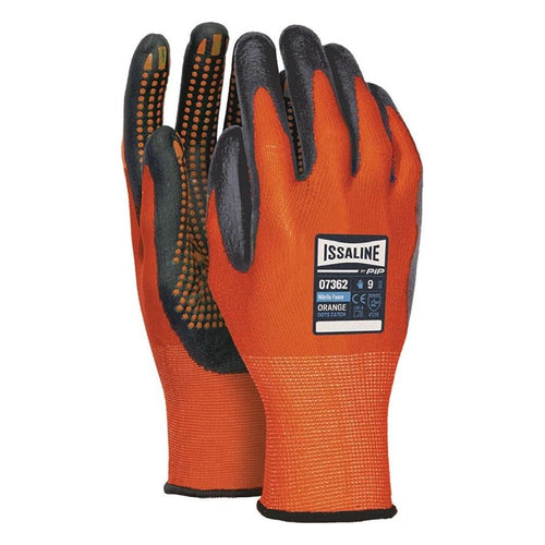 ISSALINE Guanti lavoro DOTS CATCH Arancio e Nero taglia M - (8)
