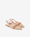 Nero Giardini slingback in tessuto e pelle col. natural E615540D420