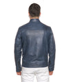 U06 - Giacca Uomo Blu in vera pelle