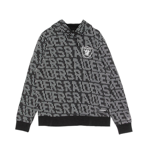 NEW ERA Felpa Cappuccio Uomo Nfl All Over Print Hoody Oakrai Original Team Colors da uomo