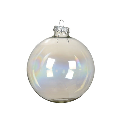 Palline in vetro per albero di natale trasparente iridescente decorazione natalizia