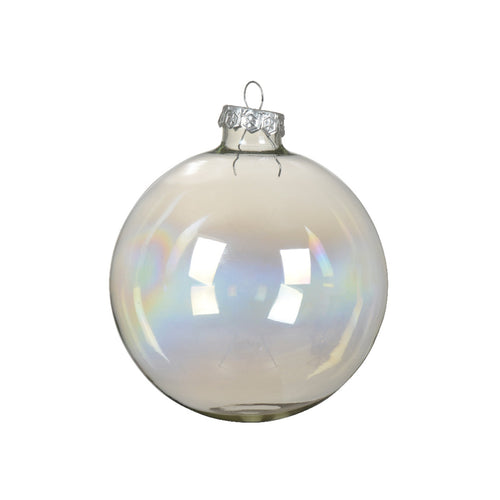 Palline in vetro per albero di natale trasparente iridescente decorazione natalizia