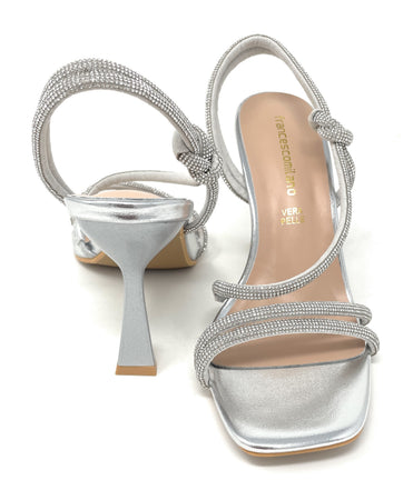 Francesco Milano sandali donna micro strass argento G19-02T