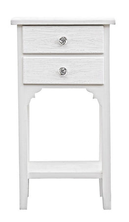 Mobiletto "Blanc" struttura in legno MDF con 2 cassetti per interni